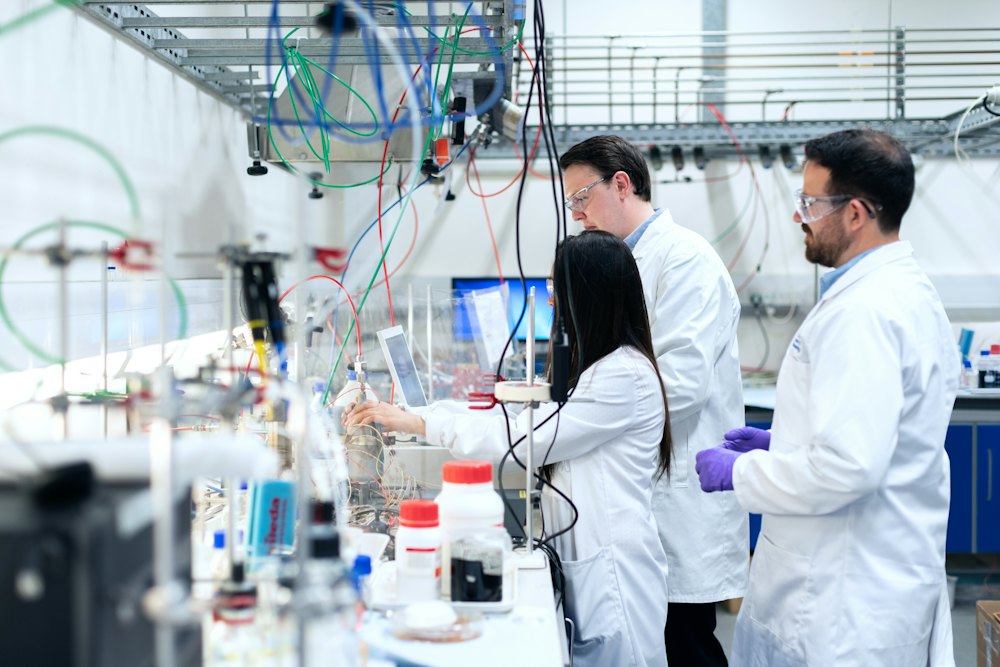 BioVision engineers working with lab staff
